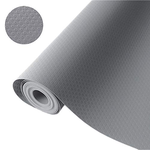 Bloss Plastic Shelf and Drawer Liner,Non Adhesive Waterproof roll(17.7"Ã—59"), for Cabinets, Storage, Kitchen,Desks,Deco Shelf Liners with Grey