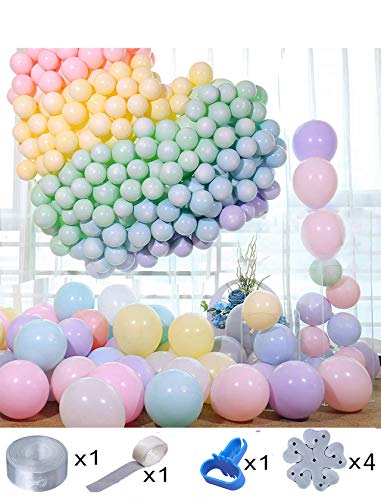 Pastel Latex Balloons 100pcs 10 Inches Assorted Macaron Candy Colored Party Balloons for Wedding Graduation Birthday Christmas Baby Shower Party Decoration - Multicolor