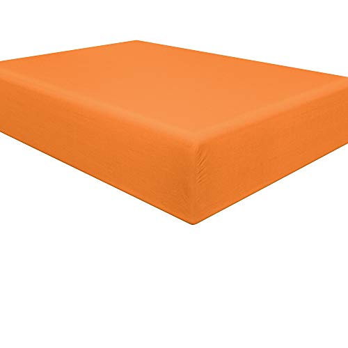 Book Cover NTBAY Microfiber King Fitted Sheet, Wrinkle, Fade, Stain Resistant Deep Pocket Bed Sheet, Orange