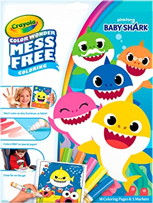 Book Cover Crayola Baby Shark Wonder Pages, Mess Free Coloring, Gift for Kids, 1 Count (Pack of 1)