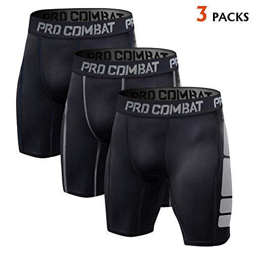 Book Cover Men's Compression Shorts 3 Packs Soft Cool Dry Sports Tights Shorts for Running,Workout,Training