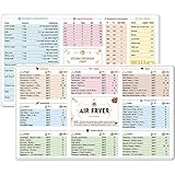 2 Pack Magnetic Cheat Sheets Cookbook Cooker Compatible with Air Fryer Cooking Times Quick Reference Guide Air Fryer Accessories 6''x11''