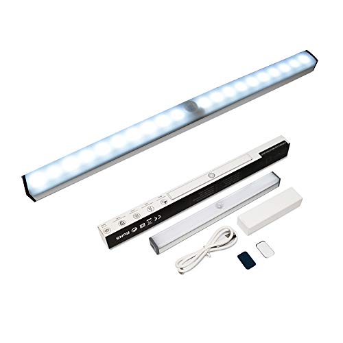 Motion Sensor Light - Vindany 20 LED Magnetic Motion Sensor Wardrobe Closet Lights Stick-on Anywhere Rechargeable Auto On/Off Under Cupboard Cabinet Lighting Indoor Outdoor LED Night Lights (White)