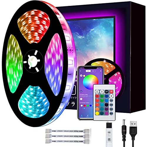 L8star LED Color Changing Rope 32.8ft(10m) SMD 5050 Light Strips with Bluetooth Controller Sync to Music Apply for TV, Bedroom, Party and Home Decoration, Rgb+white