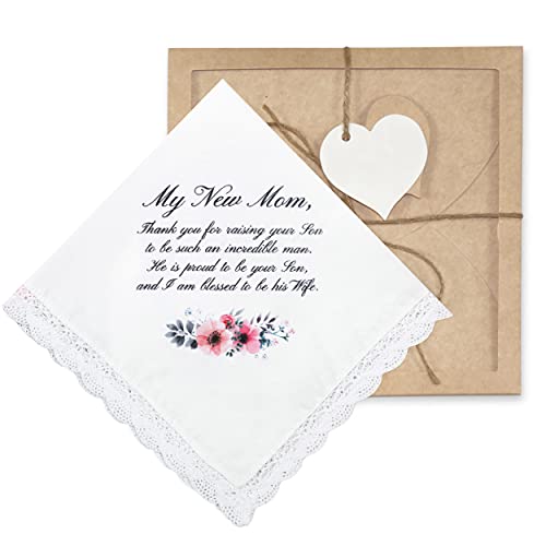W&F GIFT Mother Of The Groom Gifts | Wedding Handkerchief Gift for New Mom | Mother In Law Gifts from Daughter In Law