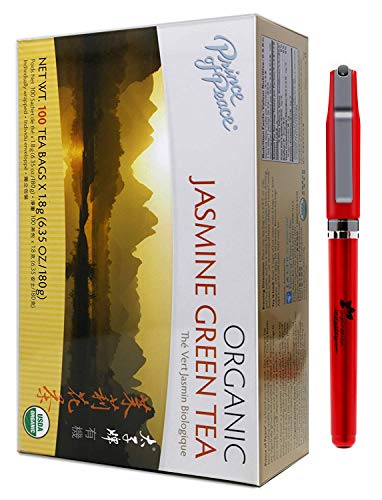 Book Cover Prince Of Peace Organic Jasmine Green Tea-100 Tea Bags net wt. 6.35oz with Free Inspiration Industry Logo Pen (1-Pack)