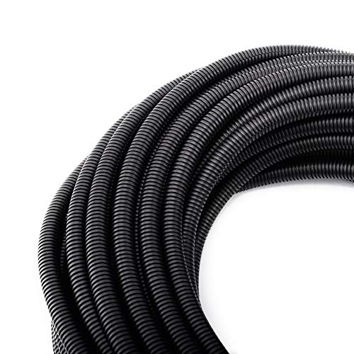 Book Cover 50FT 3/8â€ Wire Loom Split Tubing Auto Wire Conduit Flexible Cover