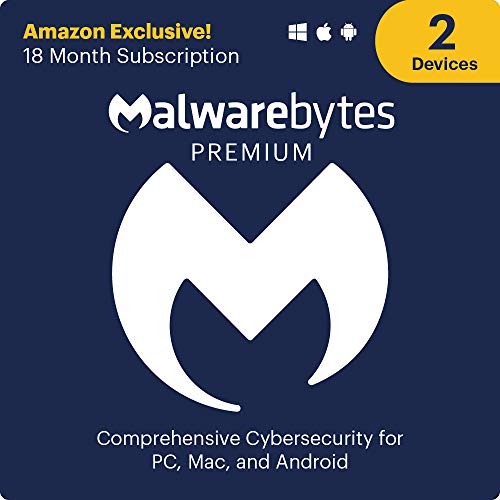 Book Cover Malwarebytes 4.0 Latest Version | Amazon Exclusive | 18 Months, 2 Devices (PC, Mac, Android) [software_key_card]