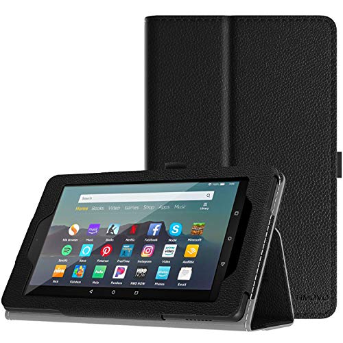 TiMOVO Case Fits All-New Fire 7 Tablet (9th Generation, 2019 Release) - Lightweight Smart Shell Slim Folding Cover Case with Auto Wake/Sleep Fit Amazon Fire 7 Tablet - Black