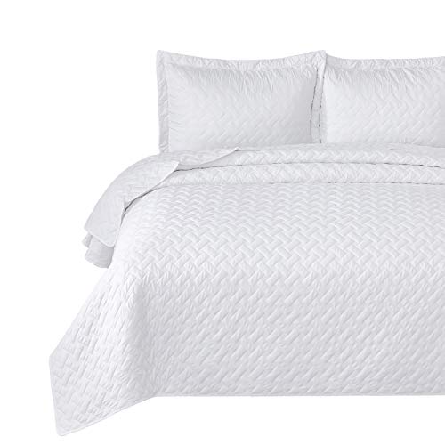 Book Cover Bedsure White Quilt Sets Queen Bedspreads Full Size - for Queen Bed Clearance Coverlet Lightweight - 3 Pieces (Includes 1 Quilt, 2 Shams)