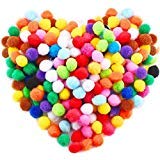 Book Cover Premium 300 PCS 1 Inch Assorted Pom Poms, Craft Pom Pom Balls, Colorful Pompoms for DIY Creative Crafts Decorations, Kids Craft Project, Home Party Holiday Decorations