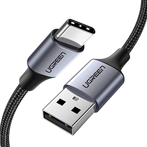 UGREEN USB Type C Cable Nylon Braided USB A to USB C Fast Charger Compatible for Samsung Galaxy S10 S9 S8 Plus Note 9 8, GoPro Hero 7 5 6, Nintendo Switch, LG G8 G7 V40 V20 V30, iPad Pro 2018 (1.5FT)