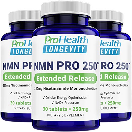 ProHealth 3-Pack NMN Pro 250 Extended Release (250 mg nicotinamide mononucleotide, 30 Tablets per Bottle) NAD+ Precursor | Supports Anti-Aging, Longevity and Energy | Non-GMO ...