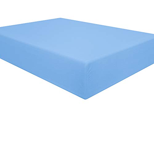 Book Cover NTBAY Microfiber Queen Fitted Sheet, Wrinkle, Fade, Stain Resistant Deep Pocket Bed Sheet, Sky Blue