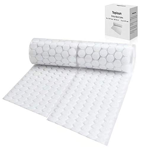 1120 Pieces (Pack of 560) 0.59in Diameter Sticky Back Coins Strong Self Adhesive Dots Hook and Loop Fasteners Topisun Brand