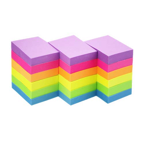 Early Buy Sticky Notes 1.5 x 2 Self-Stick Notes 6 Bright Color 18 Pads, 100 Sheets/Pad (6 Bright)