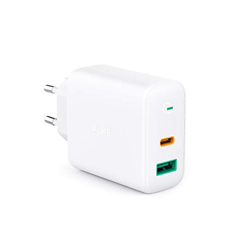 AUKEY USB C Charger 30W, PD Charger with Power Delivery 3.0 & Dynamic Detect, PD Wall Charger Dual Port, Compatible with iPhone 11/11 Pro/Max/XS, Pixel 3 / 3XL, MacBook, Airpods Pro and More