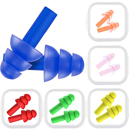 Bememo 6 Pairs Ear plugs Noise Cancelling Reusable Earplugs for Kids Adults Sleeping and Swimming