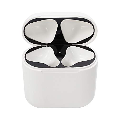 Dust Guard for AirPods Case, Solomo Shiny Stylish [0.04mm][Full Coverage][18K Gold Plating] Premium Metallic Protective Dust Guard Cover Easy Install for Apple Airpods Charging Case (Black - 1 Set)