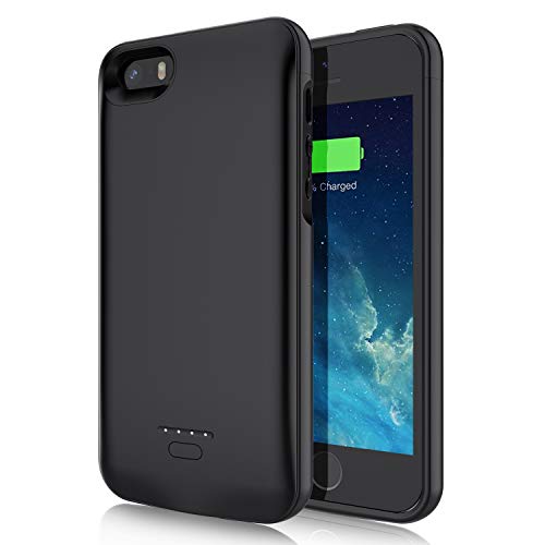 JUBOTY Battery Case for iPhone SE 2016 5S 5, Slim 4000mAh External Charging Case for iPhone 5 5S SE Portable Rechargeable Battery Pack Charger Case(Not Fit 2020 2022 SE,5C)