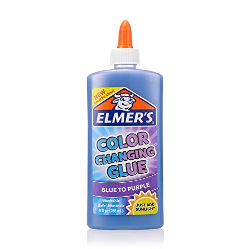 Book Cover Elmer's Color Changing Liquid Glue, Great for Making Slime, Washable, Blue to Purple, 9 Ounces