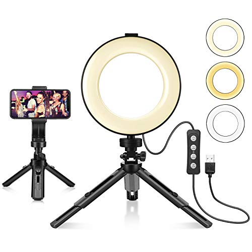 Foxin Video Conference Lighting, Ring Light with Stand, Zoom Lighting for Computer, Zoom Light for Zoom Calls/YouTube Video/Photography