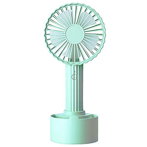 Estefanlo Mini Handheld Fan Battery Operated Fan Portable Fan USB Rechargeable Personal Battery Desk Fan Travel Face Fan 3 Speed Adjustable for Kids Girls Woman Home Office Outdoor Travel (Mint Green)