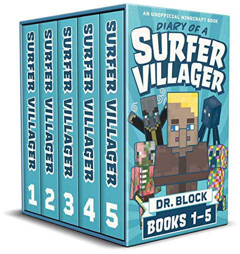 Diary of a Surfer Villager, Books 1-5: (a collection of unofficial Minecraft books) (Complete Diary of Jimmy the Villager Book 1)