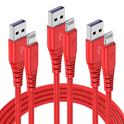 Book Cover 3Pack 6ft Charger Cable CABEPOW for Long 6 Foot iPhone Charger Cord/Data Sync Fast iPhone USB Charging Cable Cord Compatible for iPhone X Case/8/8 Plus/7/7 Plus/6/6s Plus/5s/5 (Red)