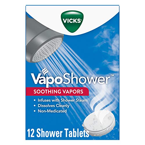 Book Cover Vicks VapoShower, 12ct Shower Bomb Tablets, Soothing Vicks Vapor Steam Aromatherapy with Eucalyptus and Menthol (4 Boxes of 3 Tablets)