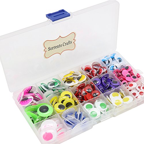10-20mm 350pcs/bag Round Wiggle Googly Eyes Without Self-Adhesive for DIY Scrapbooking Crafts (Style 4)