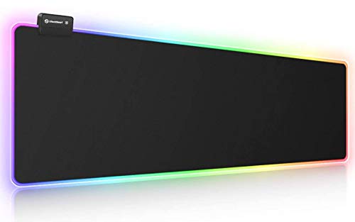 RGB Gaming Mouse Pad, UtechSmart Large Extended Soft Led Mouse Pad with 14 Lighting Modes 2 Brightness Levels, Computer Keyboard Mousepads Mat 800 x 300mm / 31.5Ã—11.8 inches