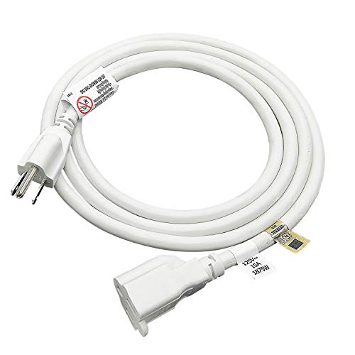 FIRMERST 1875W Heavy Duty Extension Cord 6 Feet 14 AWG 15A White, UL Listed