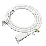 FIRMERST 1875W Heavy Duty Extension Cord 6 Feet 14 AWG 15A White, UL Listed