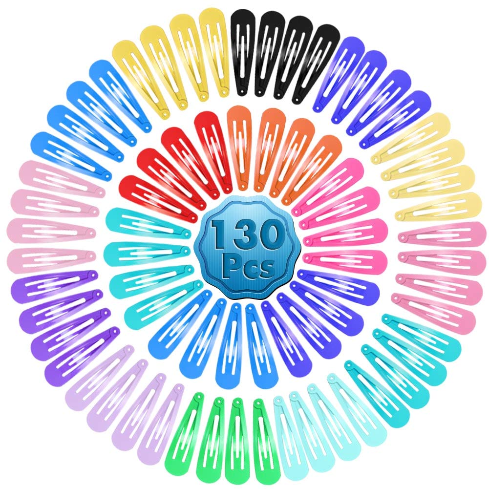 Cridoz 130 Pcs Hair Clips Hair Barrettes Snap Clips for Hair Tools Accessories