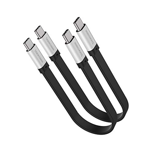 [2-Pack] USB Type C to C Cable USB C to USB C 3.1 Gen 2 Cable 10Gbps 4K HD Video Data Transfer 5A Fast Charging 100W for MacBook Google Pixel Nexus 6P Samsung T3 T5 USB 3.1 SSD LaCie Acer MS700-0.7ft