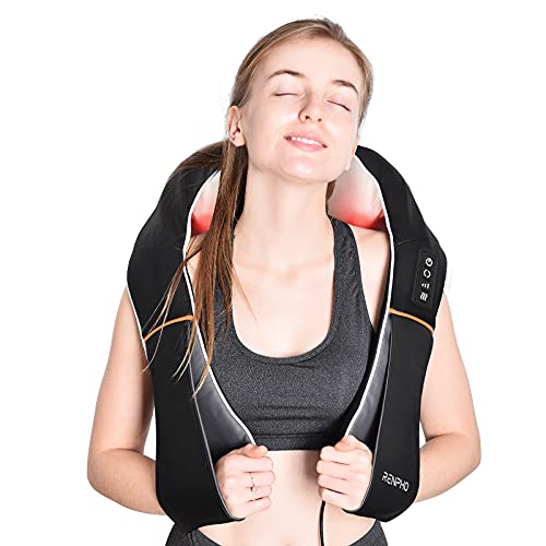 RENPHO Shiatsu Neck and Shoulder Back Massager with Heat, Electric Vibration Deep Tissue 3D Kneading Massage Pillow for Pain Relief on Waist, Leg, Calf, Foot, Arm, Belly, Full Body, Muscles