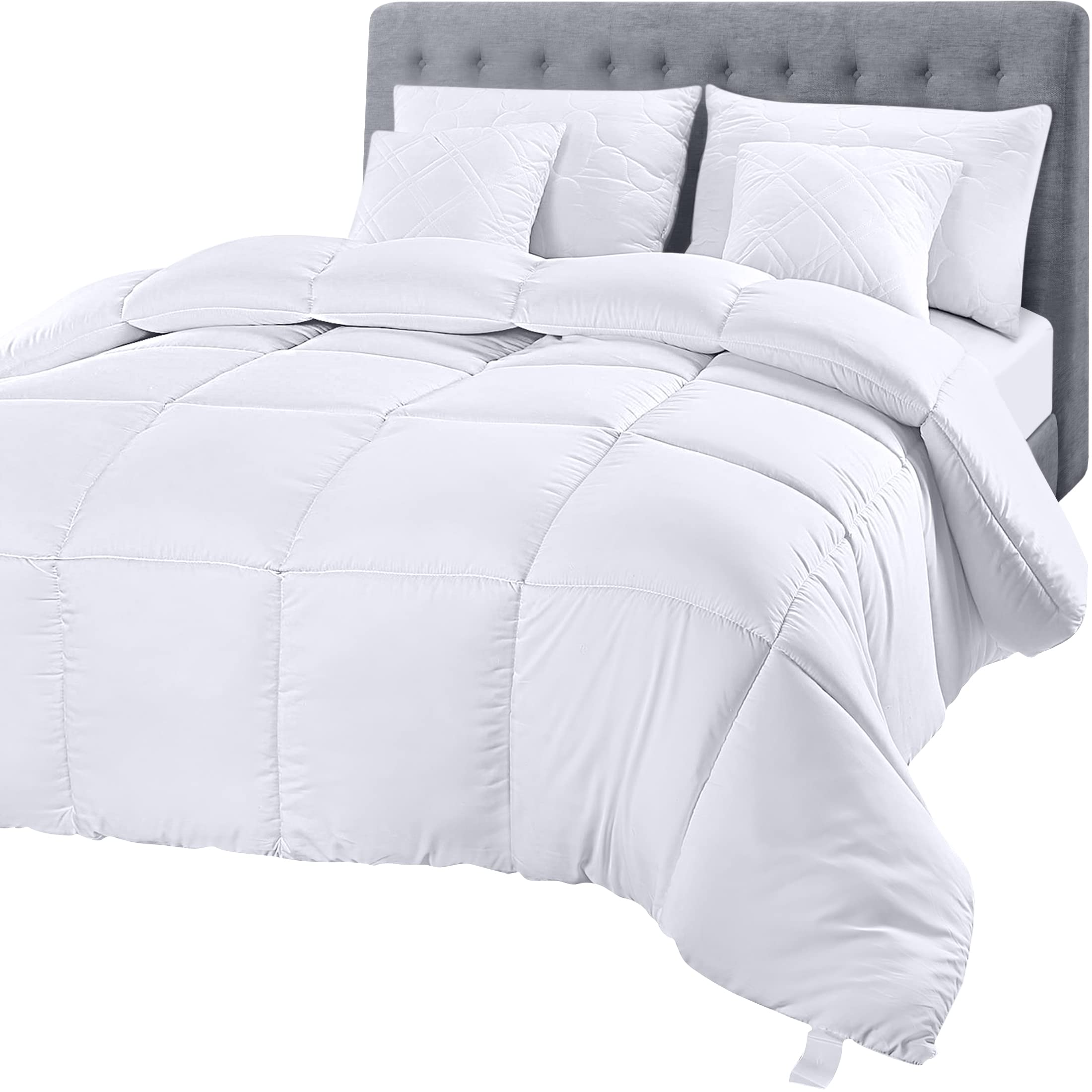 Book Cover Utopia Bedding Comforter Duvet Insert - Quilted Comforter with Corner Tabs - Box Stitched Down Alternative Comforter (Twin XL, White) Twin XL White