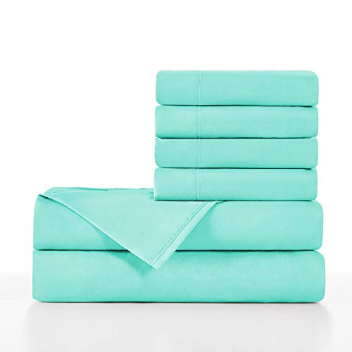 Basic Choice 4 Piece Sheet Set - Luxury Soft 2000 Series Bed Sheets Twin Set, Aqua Sky