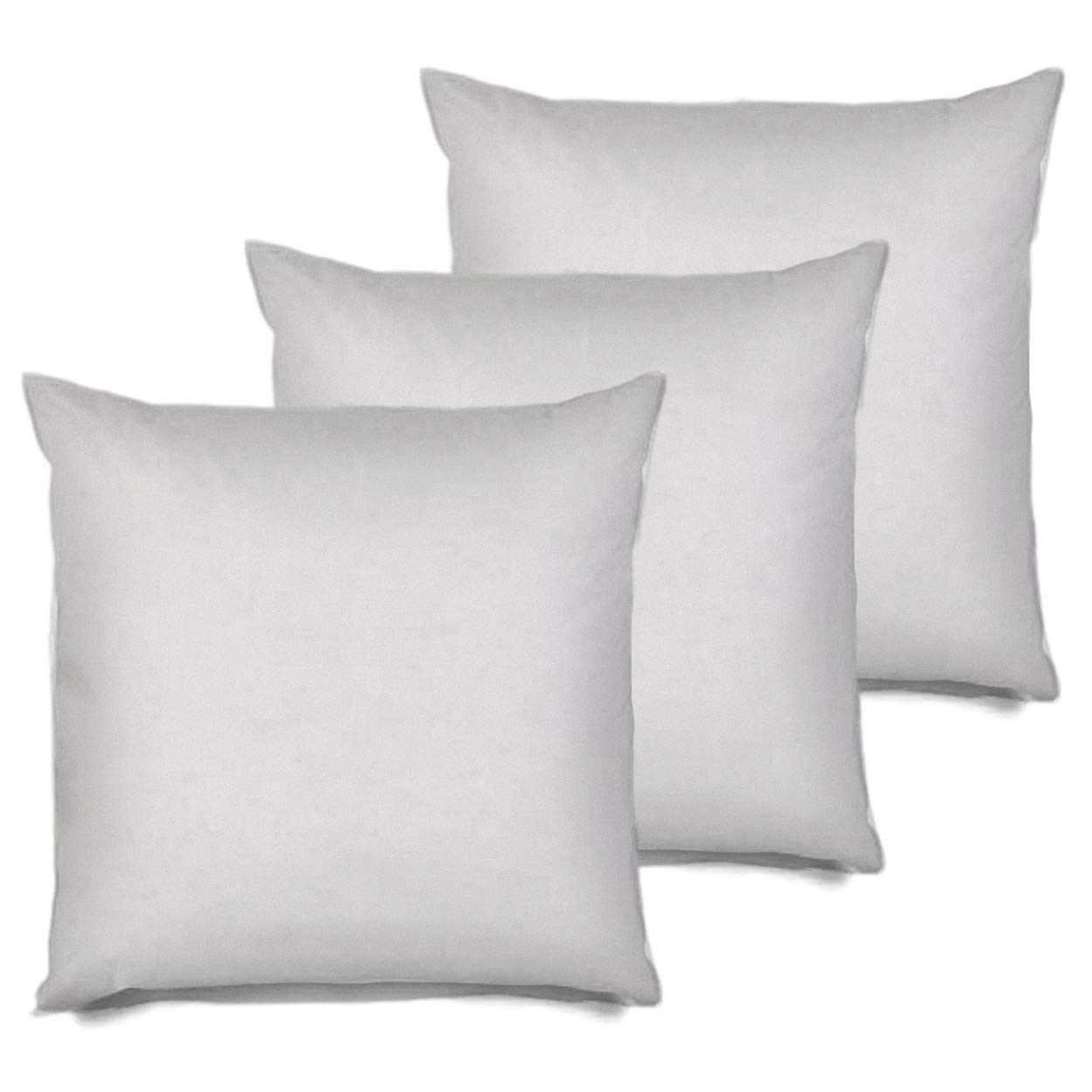 Book Cover MSD 3 Pack Pillow Insert 28x28 Hypoallergenic Square Form Sham Stuffer Standard White Polyester Decorative Euro Throw Pillow Inserts for Sofa Bed - Made in USA (Set of 3) - Machine Washable and Dry 3 28 Inches