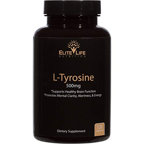 L-Tyrosine 500mg - Best Tyrosine Supplement - Pure, Natural, and Vegan Amino Acid - Supports Healthy Brain Function, Stress, and Mood, Plus Optimum Mental Clarity, Alertness, and Energy - 120 Capsules