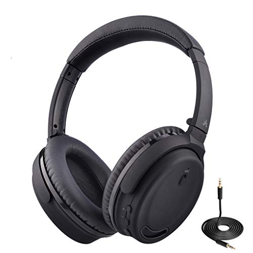 Avantree ANC032 Active Noise Cancelling Headphones Over Ear with Microphone for Home Office, Conference Call, Wireless Wired ANC Sound Proof Hi-Fi Stereo Bluetooth Headset with Mic for TV PC Computer