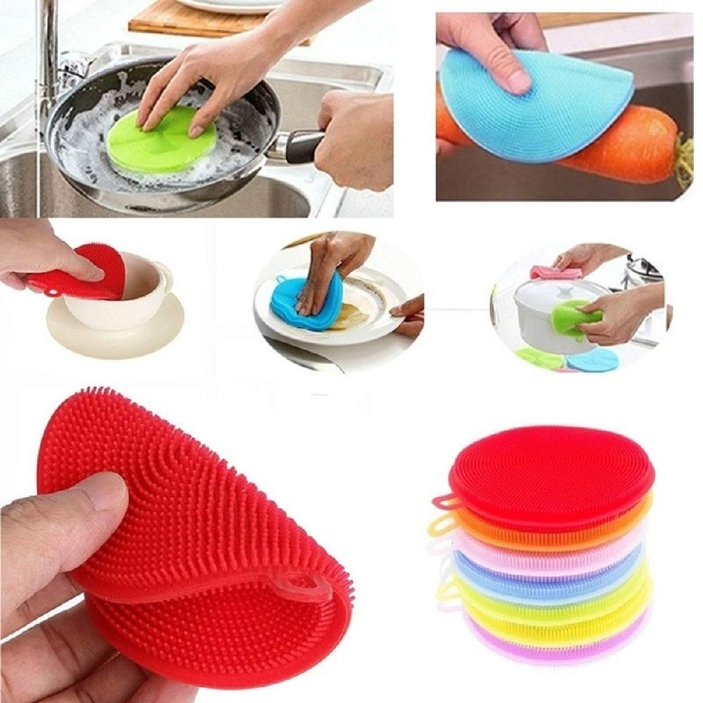 Blueis Silicone Dish Bow Washing Pads Home Kitchen Cleaning Tool Sponges