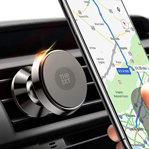 Car Phone Mount, MagnetHolder360, Air Vent Mount 360Â° for iPhone, Samsung, Smartphones, GPS Devices, Small Tablets, Black Midnight Color, Aluminium.