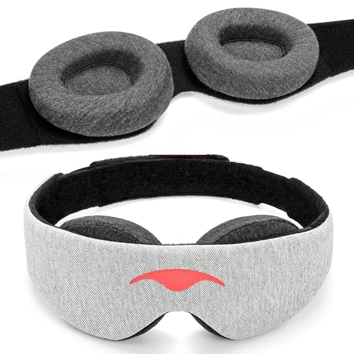 Manta Sleep Mask - 100% Light Blocking Eye Mask, Adjustable Sleeping Mask with Detachable Eye Cups, Ultra Comfortable for Women & Men, Zero Pressure on Lashes, Perfect for Deep Rest/Travel/Shift Work