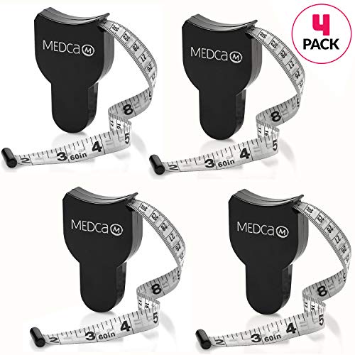 Book Cover Body Tape Measure - (4 Pack) Measuring Tape for Body and Body Fat Measuring Device Fitness & Weight Monitors, (Inches & cm) Retractable Tapes Measure Ruler for Accurate Body Fat Calculator