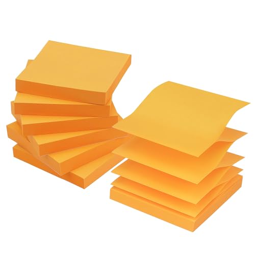 Early Buy Pop Up Sticky Notes 3x3 Refills Self-Stick Notes 6 Pads, Solid Color, 100 Sheets/Pad (Orange)