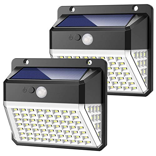 Solar Lights Outdoor, Upgraded 82 LED Security Lights 3 Modes Wireless Motion Sensor Light with 270Â° Wide Angle Solar Powered Lights Waterproof Wall Lights for Garden, Front Door, Pathway,Yard(2 Pack)