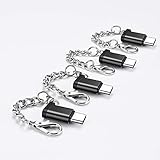 [4-Pack with Key-Chains] AINOPE Micro USB to USB C Adapter, Aluminum USB C to Micro USB Converter Connector, Quick Charge&Data Sync, Compatible with Sumsung S10 S9 S8, Pixel, LG Type-C Smart Phones