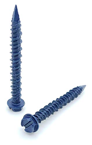 SNUG Fasteners (SNG487) 100 Qty 3/16" x 1-3/4" Hex Head Diamond Tip Concrete Screws to Anchor Masonry, Block & Brick
